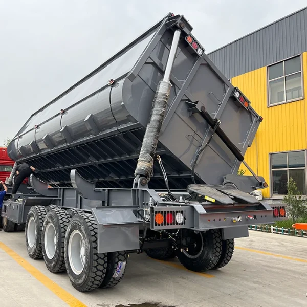 3 Axle Dump Truck Side Hydraulic Tipper Trailer
